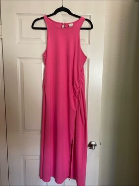 a new day Hot Pink Sleeveless Maxi Dress with Side Gather
